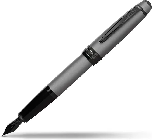 Vista 14 de Cross Bailey Pluma Fuente Recargable Presentada en una Caja de Regalo Premium - Punta Media, Tinta Negra, Negro