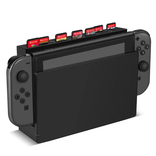 TNP Game Cards Storage Holder for Nintendo Switch Dock, Add-on Cartridge Case Slot Box Rack Mod with 28 Game Card Organizer Slots for Nintendo