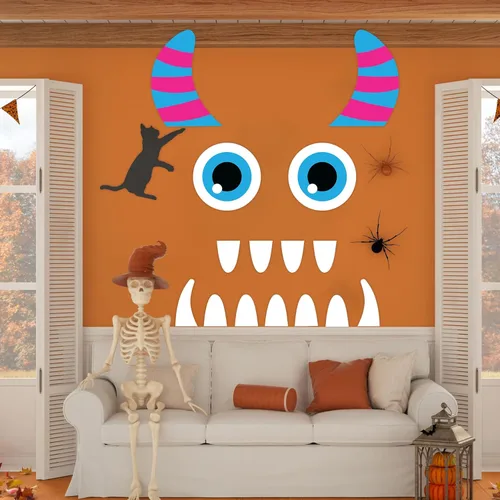 Vista 6 de Joy Bang Kit de decoración de coche para tronco o golosina, decoración de monstruo de Halloween para SUV o kits de golosinas, ideas con guirnalda