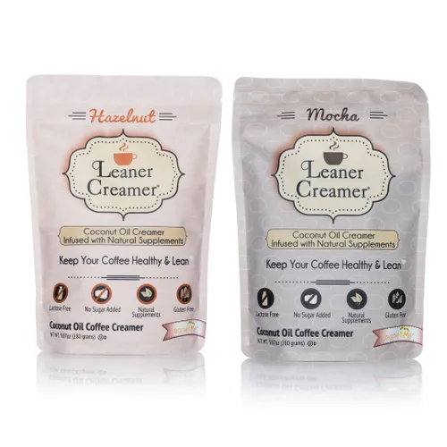 Vista 8 de Leaner Creamer Crema de café a base de plantas con aceite MCT, 0.00 oz de azúcar, apta para Keto, sin lácteos, crema de coco en polvo, crema de café