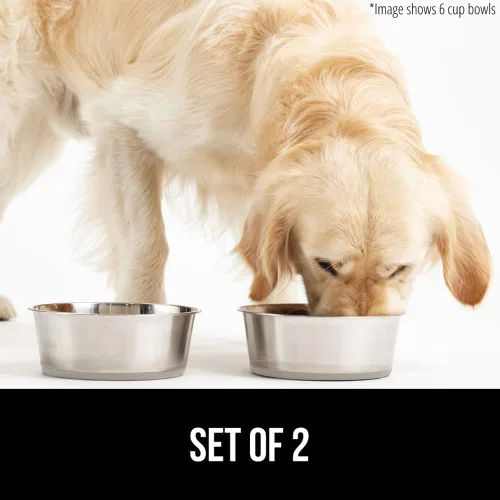 Vista 82 de GORILLA GRIP Juego de 2 cuencos para perros, con capacidad para 8 tazas (64 onzas líquidas), cuenco de metal resistente para alimentos y agua
