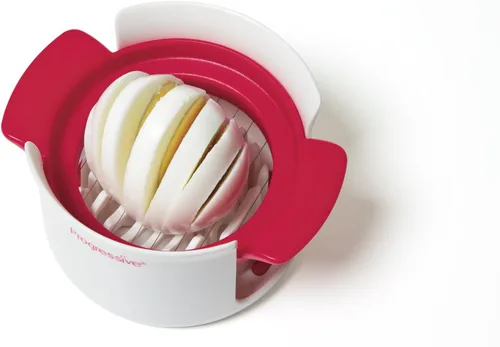 Vista 3 de Rebanador de Huevos Compacto Prepworks by Progressive, blanco, rojo y amarillo