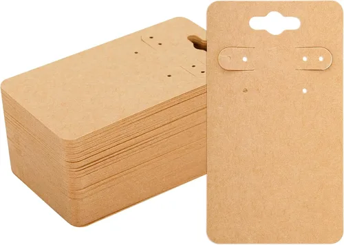 Vista 9 de joycraft 100 tarjetas de aretes con 6 agujeros, tarjetas negras de 2 x 3.5 pulgadas, etiquetas de exhibición de joyas de papel en blanco