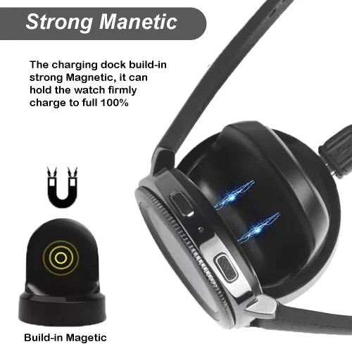 Vista 3 de Emilydeals Gear S3 - Cargador para reloj inteligente Gear S3, base de carga para Samsung Gear S3 Classic/Frontier Smart Watch (paquete de 2)