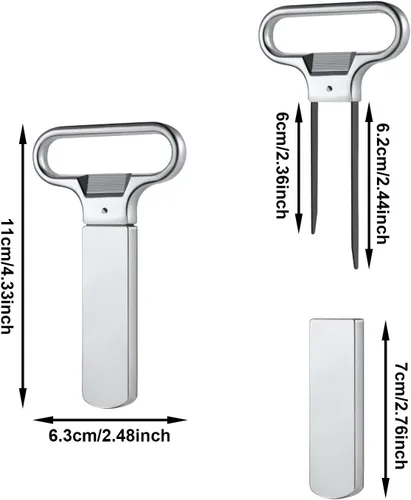 Vista 2 de Boao Extractor de corcho, abridor de botellas de vino y cerveza, extractor de corcho de dos puntas con cubierta para botellas de vino, amantes
