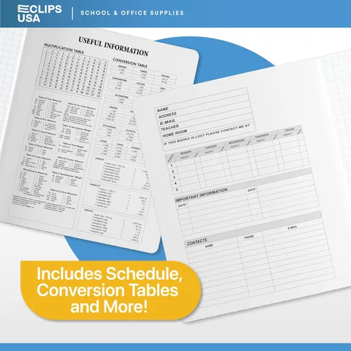 Vista 7 de Cuadernos de composición, cuadriculados, cuaderno de composición de papel gráfico, cuaderno de composición gráfico, 100 hojas, 9.75 x 7.50 pulgadas