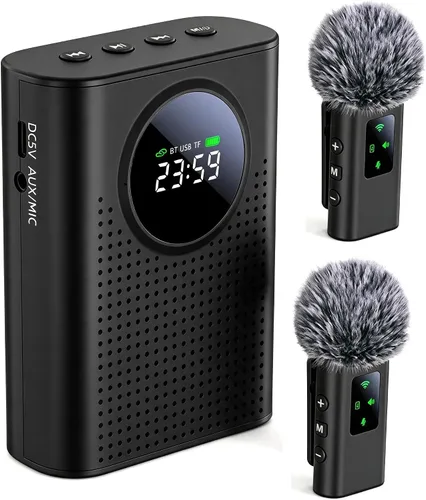 Vista 10 de S67 Amplificador de voz Micrófono inalámbrico para profesores aula Negro