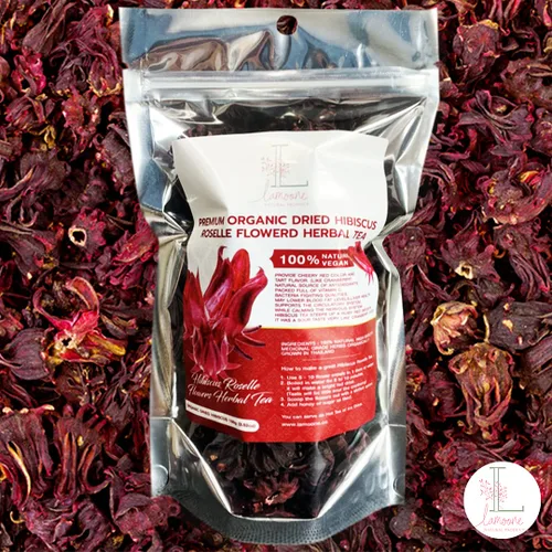 Vista 8 de Lamoone Té de hierbas de flores secas orgánicas de hibisco roselle cultivado orgánicamente en Tailandia, 100 g (3.52 oz)