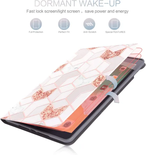 Vista 6 de Funda para iPad de 9ª generación, funda para iPad de 8ª generación, funda para iPad de 7ª generación, funda para iPad de 10.2 mármol, cubierta