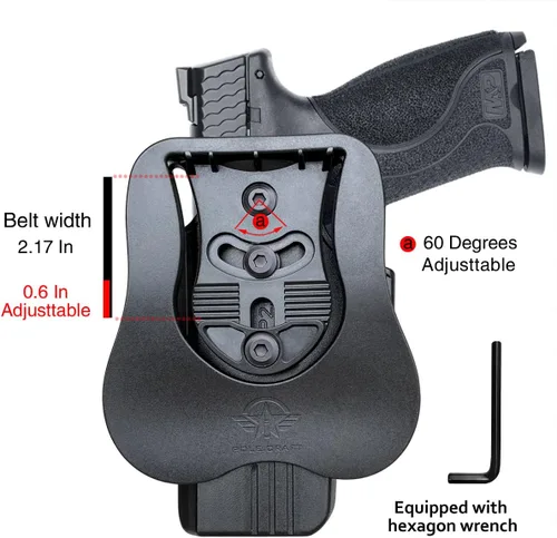 Vista 2 de M&P 2.0 Funda de polímero OWB para remo compatible con Smith & Wesson M&P 0.354 in M2.0 4"/4.25" Funda de transporte abierta con bloqueo