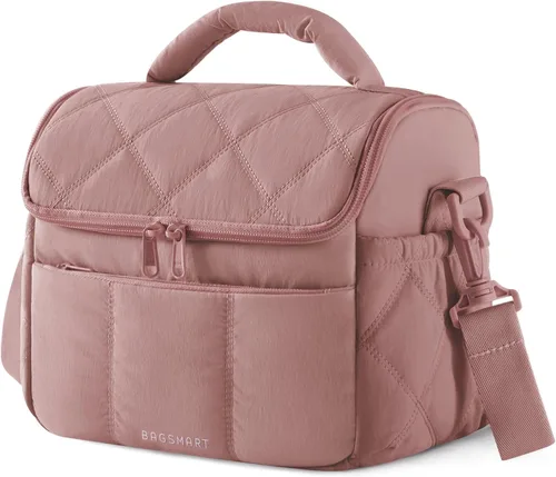 Vista 25 de BAGSMART Bolsa de Almuerzo para Mujeres, Lonchera Aislada de Doble Cubierta, Bolsa de Almuerzo Acolchada Tipo Puffer, a Prueba de Fugas, Duradera
