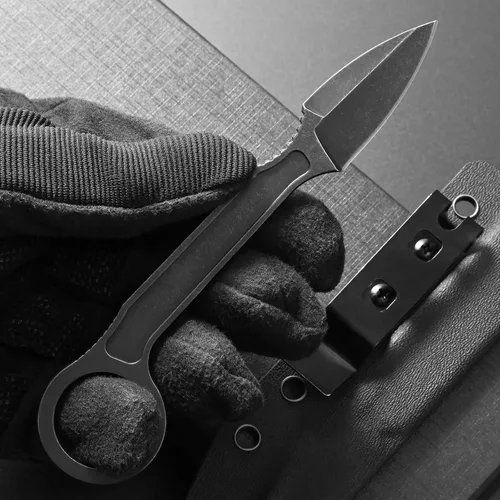 Vista 6 de CCanku C1134 Cuchillo de hoja fija, hoja D2, mango de acero inoxidable, cuchillo de herramienta EDC para supervivencia, campamento al aire libre