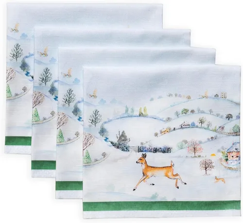 Vista 128 de Maison d' Hermine Juego de 4 servilletas de tela 100% algodón, suaves y duraderas, servilletas cuadradas reutilizables para uso diario, lavables