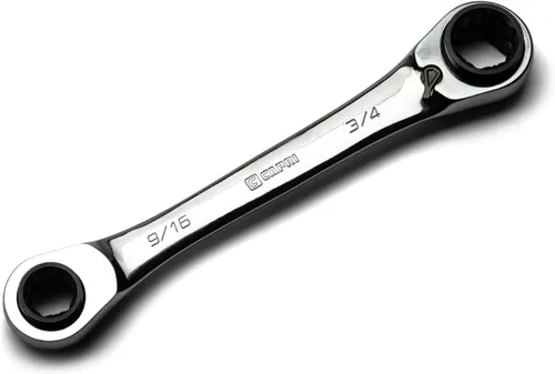 Vista 10 de Capri Tools Juego de llaves de trinquete reversibles de extremo de caja 4 en 1 de 120 dientes, métricas y SAE, 4 piezas con 16 tamaños