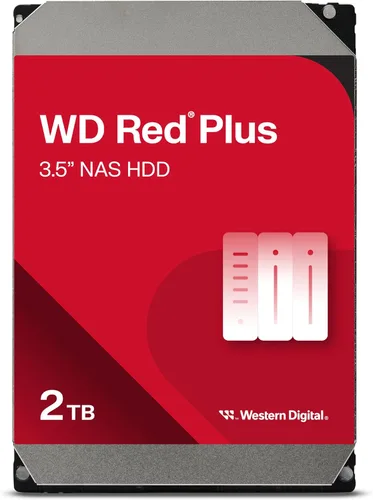 Western Digital 2TB WD Red Plus Disco duro interno NAS HDD - 5400 RPM, SATA 6 Gb/s, CMR, caché de 64 MB, 3.5" -WD20EFPX