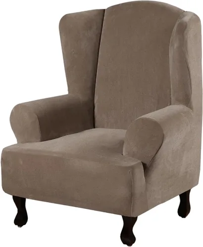 Vista 78 de H.VERSAILTEX Fundas de terciopelo elástico para sofá de dos plazas, fundas para sofá de 2 cojines para sala de estar, fundas deslizables con correas