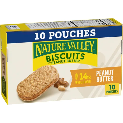 Vista 15 de Nature Valley Sándwiches de galletas, bocadillos de mantequilla de maní y chocolate, 5 unidades, 6.75 onzas