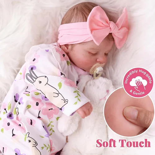 Vista 7 de BABESIDE Muñecas de bebé recién nacidas realistas de 20 pulgadas con cuerpo posable, muñecas de bebé de la vida real con accesorios para niñas