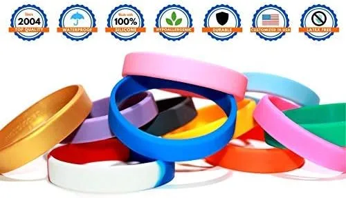 Vista 4 de Reminderband - Pulsera clásica de silicona 100% personalizada Pulsera de goma de silicona personalizada Personalizable, eventos, regalos, apoyo