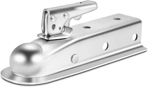 METOWARE Acoplador Recto de Lengua de Remolque para Bola de 2", Acoplador de Remolque de Ancho de Canal de 2", 3,500LBS