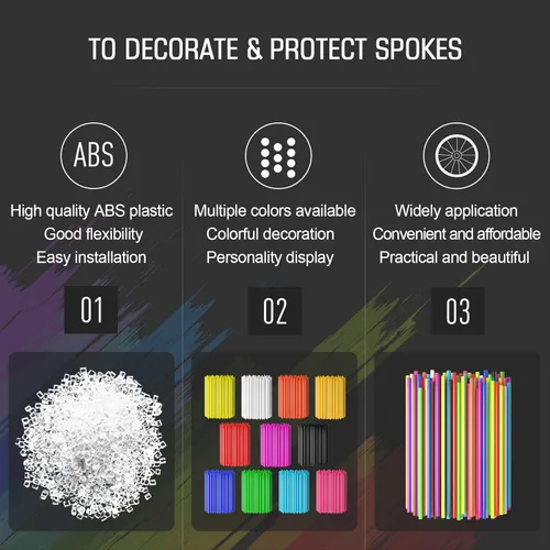 Vista 4 de PSLER 72 fundas de radios para decoración de tuberías para motocicleta, motocross, pit Dirt Bike