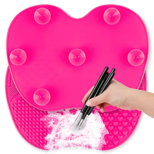 Alfombrilla de limpieza de cepillo de maquillaje de silicona, almohadilla limpiadora de brochas de maquillaje, tapete de limpieza de cepillo de Ranphykx