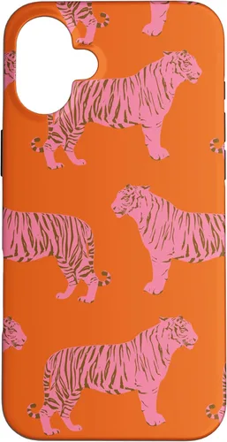 Vista 22 de Pink Orange Tiger Pattern Trendy Boho Aesthetic Big Cats Case for iPhone 17