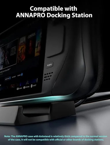 Vista 5 de annapro Protective Case for Steam Deck, TPU Protective Case with Kickstand, Non-Slip and Anti-Scratch Design Protective Cover Case Compatible with