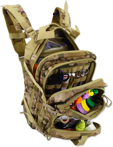 Vista 10 de Lightning X Mochila médica de primeros auxilios para trauma y hemorragia + kit (Camuflaje negro)
