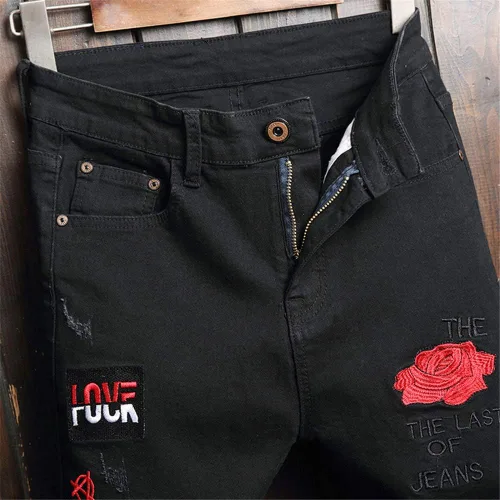Vista 3 de AITITIA Jeans rasgados de corte regular para hombre