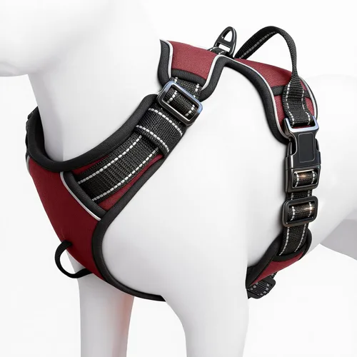 Vista 40 de Arnés para perro sin tirones, chaleco reflectante ajustable y acolchado para mascotas con asa de fácil control, fácil de llevar con nudo elegante