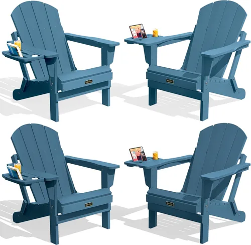 Vista 14 de SERWALL - Silla plegable Adirondack para patio, jardín, exterior, resistente a la intemperie, sillas para hoguera, color naranja