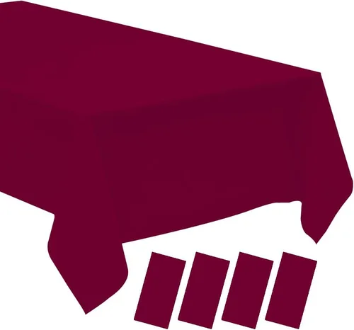 Vista 31 de Mantel de plástico crema, paquete de 2 manteles desechables color blanco hueso, mantel de 54 x 108 pulgadas para mesa rectangular, manteles