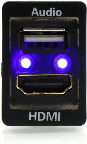 Vista 4 de Timloon Cable de montaje de enchufe HDMI+USB Entrada de audio Relé de audio Uso para Toyota (tipo A)