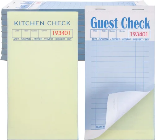 Vista 7 de ESSENTIAL Libros de Cuentas de Huéspedes 3.5" x 6.7", 250 Duplicados Blocs de Notas para Meseros y Libros de Pedidos de Camareros con Papel Carbón