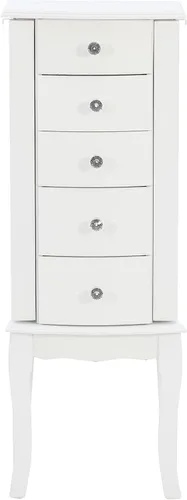 Vista 8 de Powell Muebles Joyería Armario, Blanco, 13"x 9.375"x 35.5