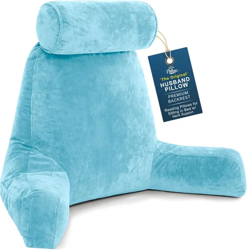 Vista 31 de Almohada Husband Mediana Negra, Respaldo para Niños, Adolescentes, Adultos Pequeños – Almohada de Lectura con Brazos, Altura Ajustable, Espuma