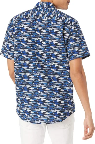 Vista 2 de Tienda Essentials - Camisa de manga corta para hombre, ajuste regular, estampada