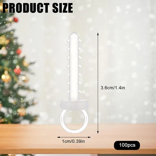 Vista 2 de 100 tapas de espuma para colgar adornos de Navidad, kit de juntas redondas de espuma para árbol de Navidad, accesorios de soporte de Navidad