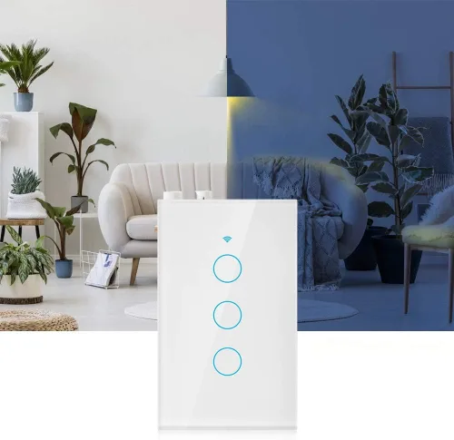 Vista 2 de Interruptor de luz remoto de 3 vías, interruptor inteligente de pared, interruptor de control remoto, interruptor de control por voz, interruptor