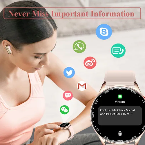 Vista 7 de Reloj inteligente Alliget con auriculares, reloj inteligente Bluetooth 2 en 1, reloj inteligente de 1.39" con pantalla HD IPS para hombres
