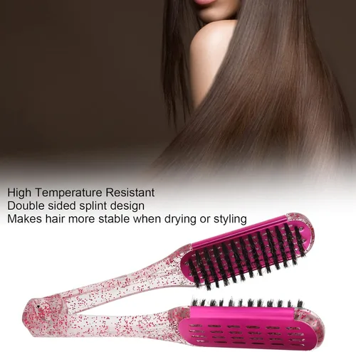 Vista 2 de Cepillo de doble cara para alisar el cabello, diseño innovador, alisado eficiente, suave con el cabello, secado rápido, funcionalidad versátil