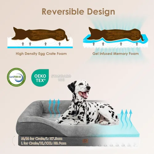 Vista 2 de EHEYCIGA Cama de espuma viscoelástica XL para perros de tamaño extra grande, sofá ortopédico extragrande para perros con lados y forro impermeable