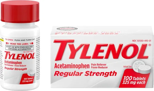 Vista 2 de Tylenol Tabletas de fuerza regular, analgésico de paracetamol y reductor de fiebre, 100