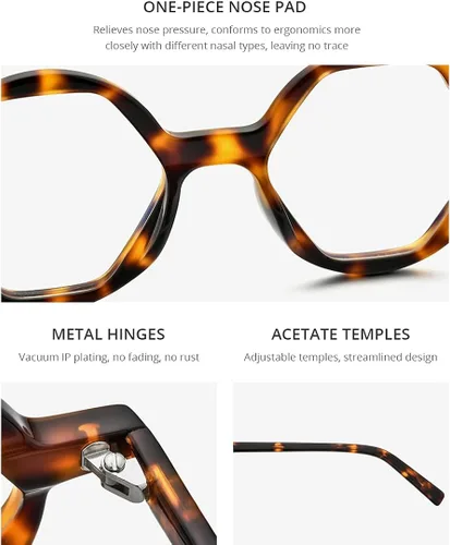 Vista 2 de HEPIDEM Acetate - Lentes ópticos redondos vintage con marco de gafas ópticas Zolman