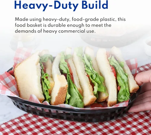 Vista 6 de New Star Foodservice Cestas clásicas de comida rápida de grado restaurante, ovaladas