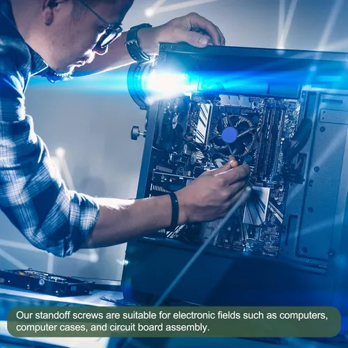 Vista 3 de YOKIVE 100 tornillos de separación M3, separadores hexagonales de nailon para PCB con alto efecto de aislamiento, mantiene la altura consistente