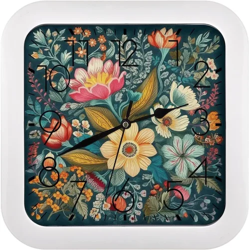 Vista 17 de 10" Square Modern Wall Clock,Animal Panther Print Kitchen Clocks Wall Battery Operated,Silent Non Ticking Unique Funny Cute Wall Clock for Living