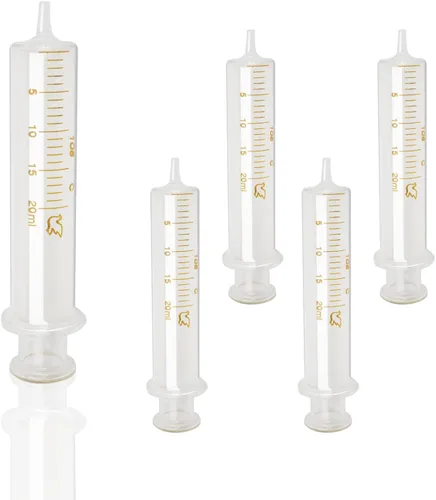 Vista 10 de Paquete de 10 jeringas de vidrio de 0.1 fl oz con tapas para líquido, jeringas de vidrio de borosilicato para aplicador de aceite o pegamento, sin