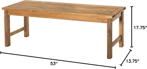 Vista 3 de Walker Edison Mueble de madera de acacia., Banco, Marrón